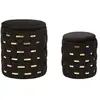 Image de Lot de 2 poufs coffres shanty 42cm noir & or