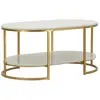 Image de Table Basse Izmir Effet Marbre Et Structure Dorée