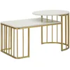 Image de Table Basse Ankara Effet Marbre Structure Dorée Design