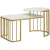 Image de Table basse en métal doré et marbre cm 90x50x50 1428860000