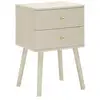 Image de Table de chevet 2 tiroirs shy 59cm blanc