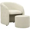Image de Fauteuil Zagabria Avec Pouf Capitonné Design Élégant