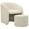 Image de Fauteuil avec pouf zagabria 80cm blanc