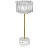 Image de SLAMP lampe de table ACCORDEON BATTERY (Prisme et laiton avec base blanche - Lentiflex)