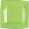 Image de Paquet 8 Assiettes à dessert PLASTIQUE rigide Carré VERT 18 cm