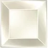Image de Paquet de 8 Assiettes PLASTIQUE rigide 23 cm Carré Blanc PERLÉ