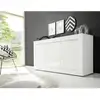 Image de Buffet Basico - Décor Blanc Laqué Brillant - 3 Portes - L160 X P42 X H85,8 Cm