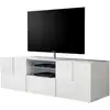 Image de Meuble Tv - Milano - 2 Portes - 1 Tiroir - Blanc Laqué Brillant - 181 X 42 X 56 Cm