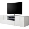 Image de Meuble Tv - MILANO - 2 portes - 1 tiroir - Blanc laqué brillant - 181 x 42 x 56 cm