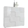 Image de Buffet - Milano - 2 Portes - Blanc Laqué Brillant - 121 X 42 X 111 Cm