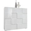 Image de Buffet - MILANO - 2 portes - Blanc laqué brillant - 121 x 42 x 111 cm