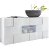 Image de Buffet Milano - Décor Blanc Laqué Brillant - 2 Portes 2 Tiroirs - L181 X P43 X H84 Cm