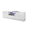 Image de Meuble Tv - Blanc Laqué Brillant - L 181 X P 43 X H 57cm - Parigi