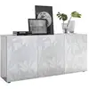 Image de Buffet - Blanc Laqué Brillant - 3 Portes - Parigi - L 181 X P 42 X H 84 Cm