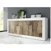 Image de Buffet - Basico - 4 Portes - Blanc Décor Chene Pero - 207 X 86 X 43 Cm