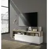 Image de Meuble tv maestro 184 cm laqué blanc et effet bois vintage 209030-01P