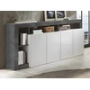Image de Buffet SEFRO - 4 portes et 4 niches - Blanc laqué et béton