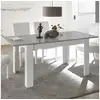 Image de Table extensible 90x137-185cm blanc brillant gris ciment sly basic
