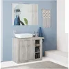 Image de Rome Ensemble Meuble Salle De Bain L 92 + Vasque + 2 Portes + 3 Niches - Coloris Chene Pin Clair