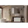 Image de Ensemble Meuble Salle De Bain L110cm - Vasque + 2 Tiroirs + 3 Niches - Coloris Chene Clair Et Laqué Blanc - Hambourg
