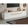 Image de Meuble TV avec 2 portes et 2 tiroirs - Blanc et Naturel - EMORA