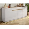 Image de Buffet avec 4 portes et 1 tiroir - Blanc et Naturel - EMORA