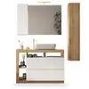 Image de Ensemble meuble salle de bain hambourg l110 - vasque + 2 tiroirs + 3 niches + colonne 439030KS8T