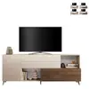 Image de Buffet moderne cuisine salon blanc bois 2 portes tiroirs maditha - orme - blanc