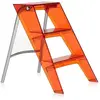 Image de KARTELL escabeau UPPER (Rouge orangé - Polycarbonate / Acier chromé)