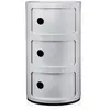 Image de KARTELL table de chevet COMPONIBILI à trois éléments (Silver - ABS)