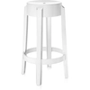 Image de KARTELL tabouret CHARLES GHOST hauteur 65 cm (Blanc brillant - Polycarbonate coloré dans la masse)