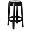 Image de KARTELL tabouret CHARLES GHOST hauteur 65 cm (Noir brillant - Polycarbonate coloré dans la masse)