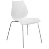 Image de KARTELL set de 2 chaises MAUI (Blanc zinc - Polypropylène coloré dans la masse et acier chromé)
