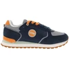 Image de Colmar - Baskets Running En Cuir Bleu Marine à Talon Plat Avec Deux Paires De Lacets - Bleu Foncé 44
