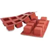 Image de Moule En Silicone Silikomart 8 Cubes 5x5 Cm Orange Flexible Et Antiadhésif