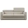 Image de Dylan canapé avec pouf amovible en tissu effet coton imperméable t13 188 cm creme