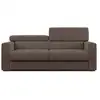 Image de Dylan canapé avec pouf amovible en tissu effet coton imperméable t13 188 cm brun
