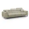 Image de Fusion canapé avec 3 assises coulissantes en tissu doux antitache t05 260 cm creme