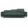 Image de Fusion canapé avec 3 assises coulissantes en tissu doux antitache t05 260 cm vert