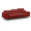Image de Fusion canapé avec 3 assises coulissantes en tissu doux antitache t05 260 cm rouge