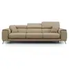 Image de Fusion canapé avec 3 assises coulissantes en tissu doux antitache t05 260 cm beige