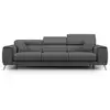 Image de Fusion canapé avec 3 assises coulissantes en tissu doux antitache t05 260 cm anthracite