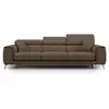 Image de Fusion canapé avec 3 assises coulissantes en tissu doux antitache t05 260 cm brun