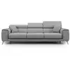 Image de Fusion canapé avec 3 assises coulissantes en tissu doux antitache t05 260 cm gris