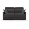 Image de Margot canapé lit convertible en tissu doux imperméable t02 176 cm (mat. 140x197) noir