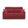 Image de Margot canapé lit convertible en tissu doux imperméable t02 196 cm (mat. 160x197) rouge