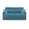 Image de Margot canapé lit convertible en tissu doux imperméable t02 196 cm (mat. 160x197) bleu ciel