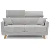 Image de Francy canapé convertible avec têtières réglables en tissu t17 160 cm (mat. 120x197) gris