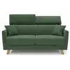 Image de Francy canapé convertible avec têtières réglables en tissu t17 160 cm (mat. 120x197) vert