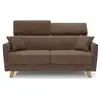 Image de Francy canapé convertible avec têtières réglables en tissu t17 160 cm (mat. 120x197) brun